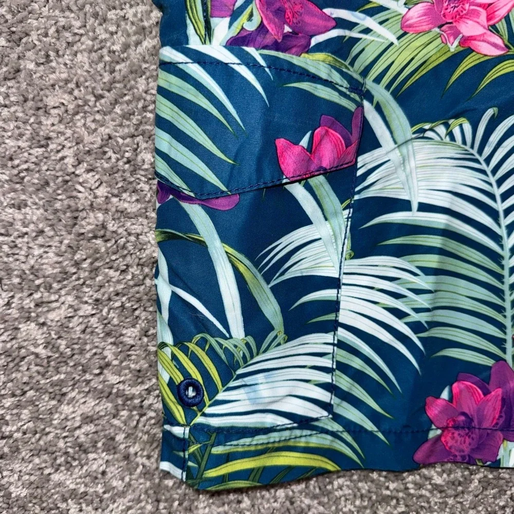 Tommy Bahama Relax Swim Trunks Mens Tropical Orchid Teal Pink XXL NEW